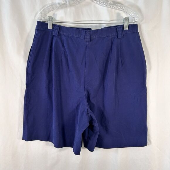 Pendleton Shorts Women's 16 Solid Blue Chino Pockets 7" Inseam 100% Cotton - Picture 6 of 6
